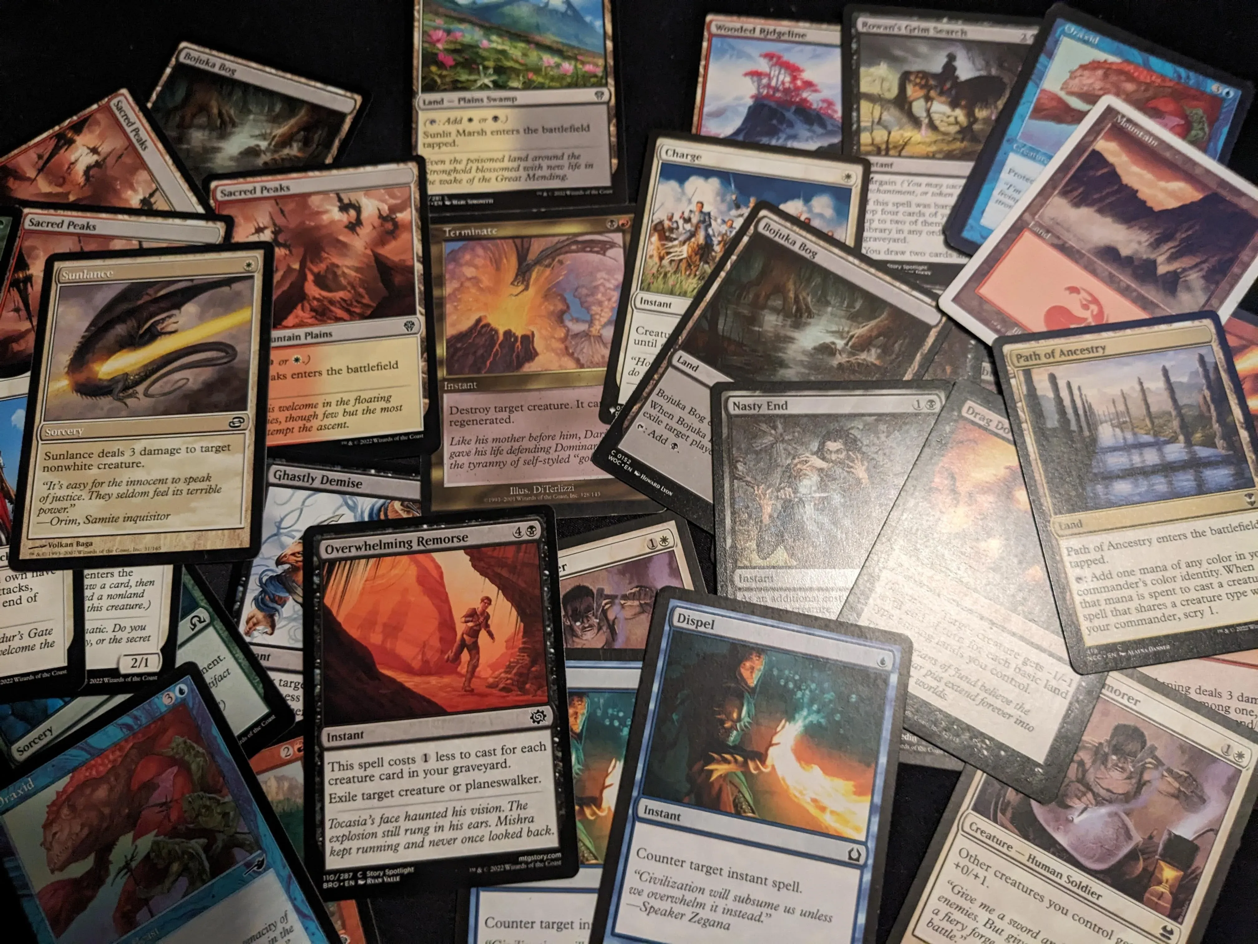 An assortment of magic cards